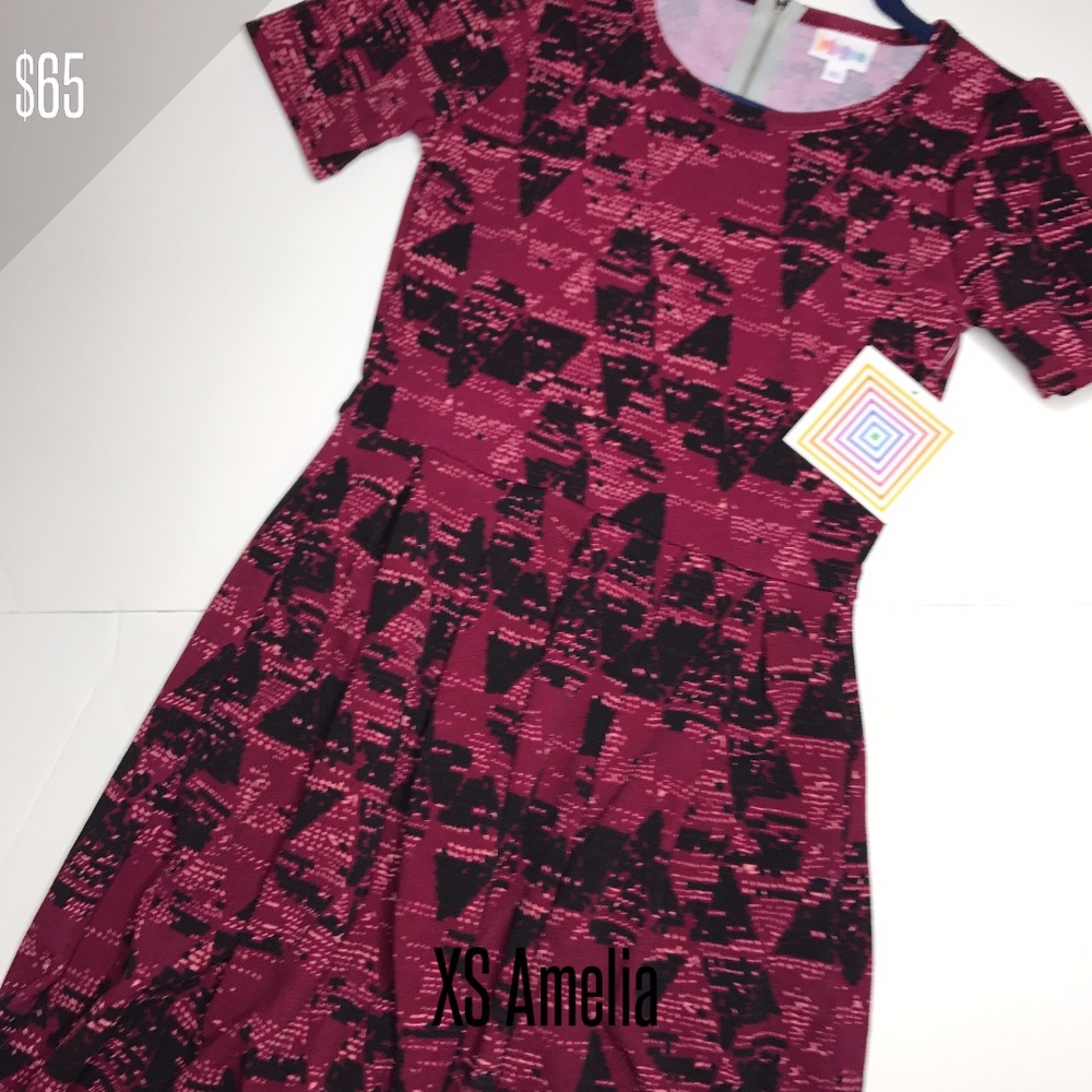 vintage LuLaRoe Amelia Dress Pockets Pleats